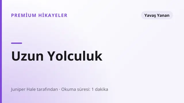 Uzun Yolculuk - Yavaş Yanan seks hikayesi