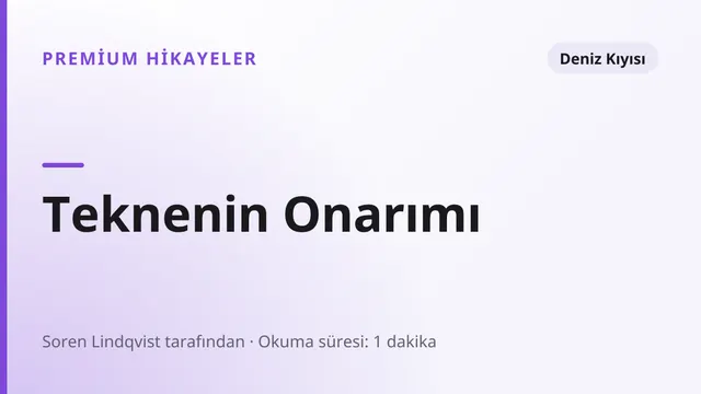 Teknenin Onarımı - Deniz Kıyısı seks hikayesi