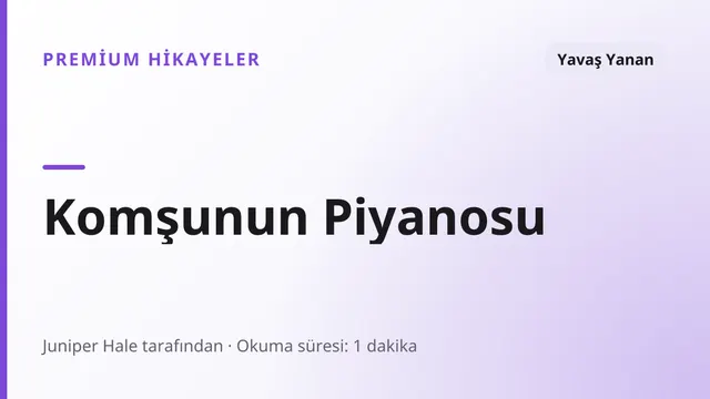 Komşunun Piyanosu - Yavaş Yanan seks hikayesi